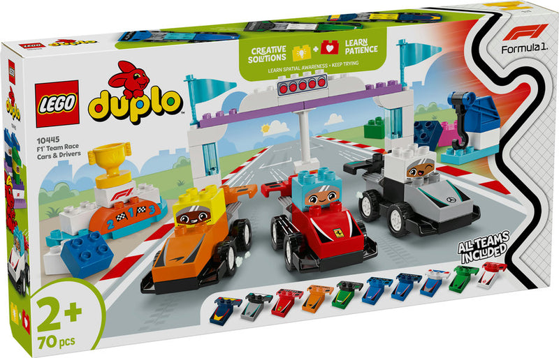LEGO® DUPLO® 10445 – F1® Team Race Cars & Drivers, Learning SPACE