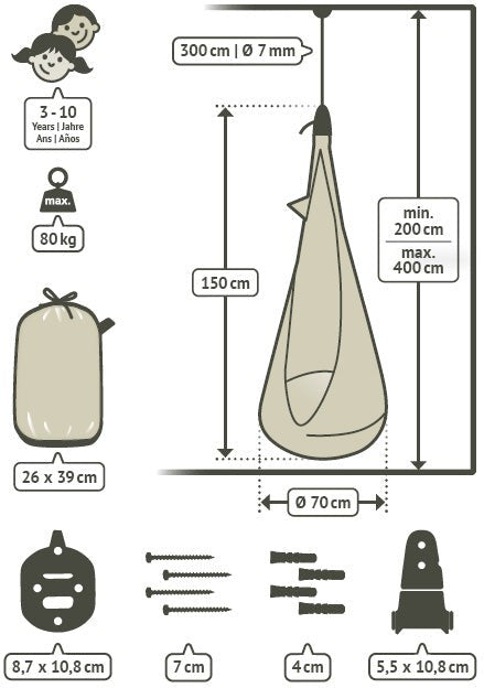 La Siesta Joki Organic Kids Hanging Nest Swing, Learning SPACE