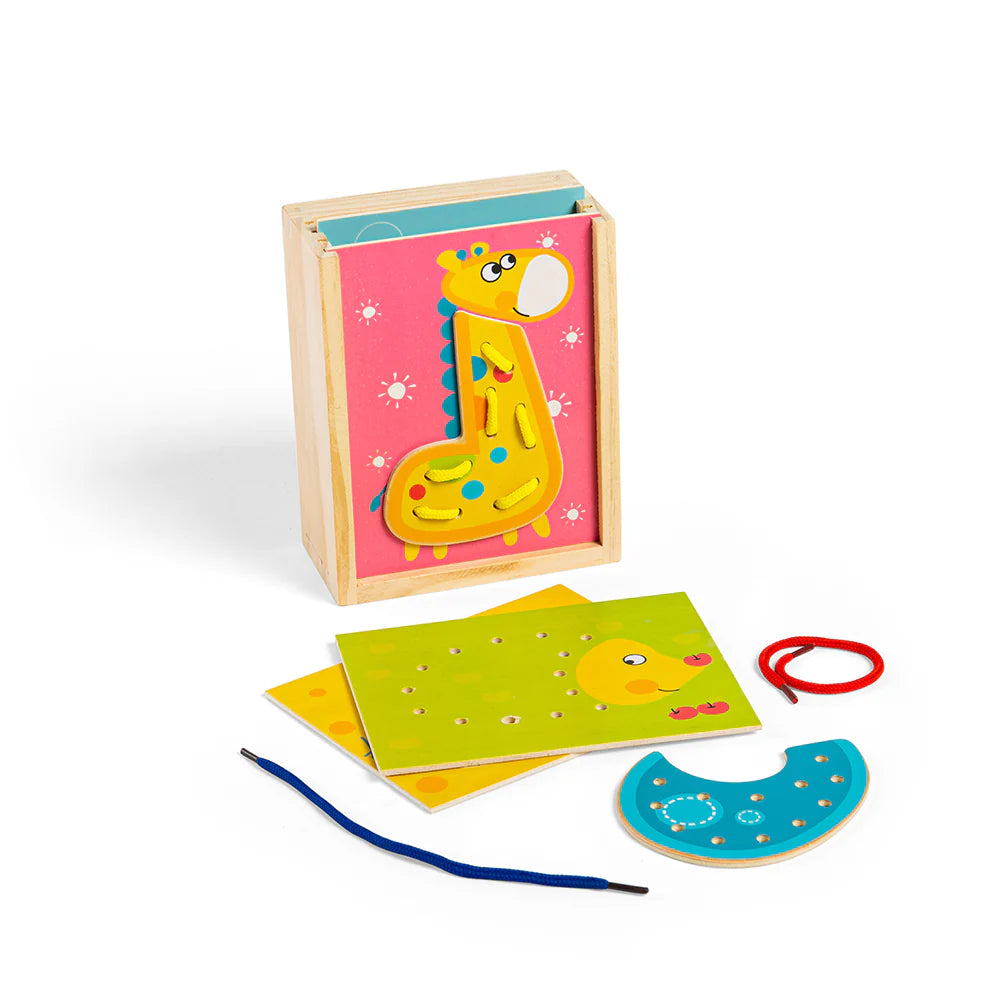 Lacing Animals - Fine Motor Toy-Bigjigs Toys,Eco Friendly,Fine Motor Skills,Lacing,Memory Pattern & Sequencing,SCOTEXCEL,Threading-Learning SPACE