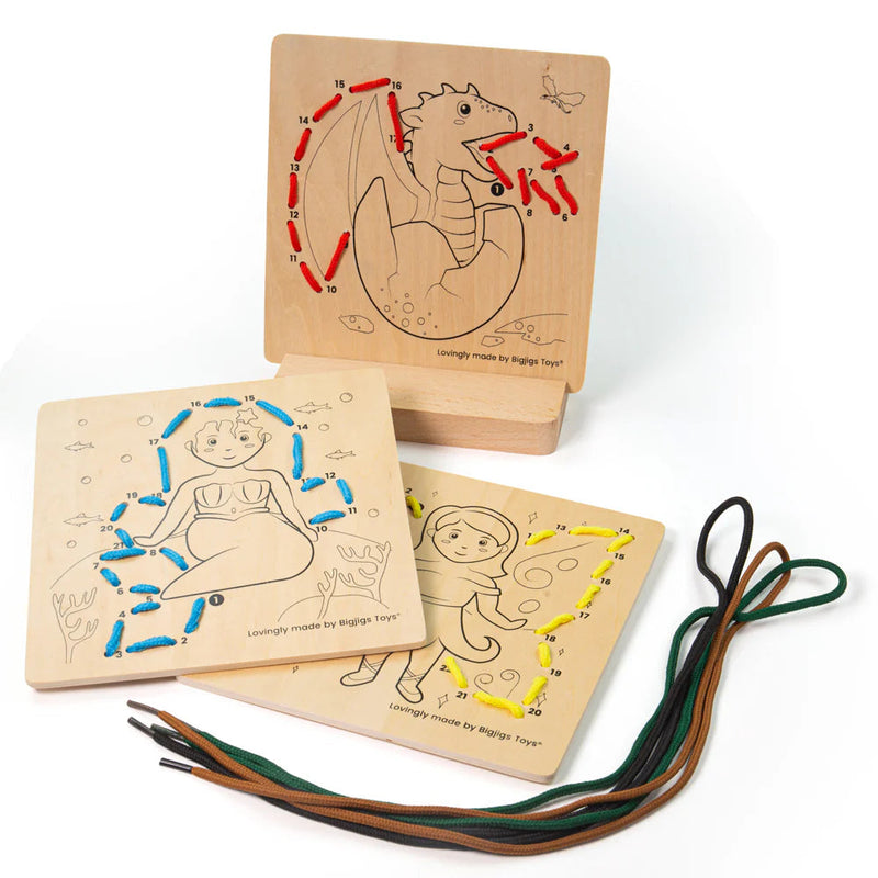 Lacing by Numbers - Mythical Creatures: Toddler Fine Motor Toy, Learning SPACE