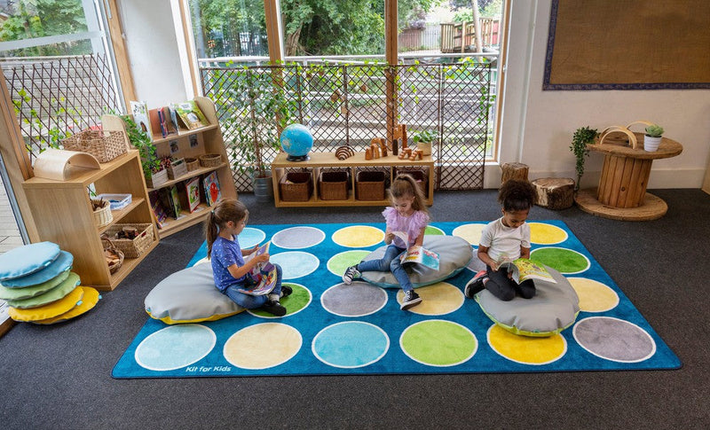 Lake Circles Rectangular Placement 3x2m Carpet, Learning SPACE