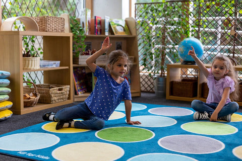 Lake Circles Rectangular Placement 3x2m Carpet-Kit For Kids, Mats & Rugs, Neutral Colour, Placement Carpets, Rectangular, Rugs, Wellbeing Furniture-Learning SPACE