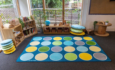 Lake Circles Rectangular Placement 3x2m Carpet-Kit For Kids,Mats & Rugs,Neutral Colour,Placement Carpets,Rectangular,Rugs,Wellbeing Furniture-Learning SPACE