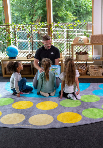 Lake Large Semi Circle Placement 4x2m Carpet-Corner & Semi-Circle,Dropship,Kit For Kids,Mats & Rugs,Neutral Colour,Placement Carpets,Rugs,Wellbeing Furniture-Learning SPACE