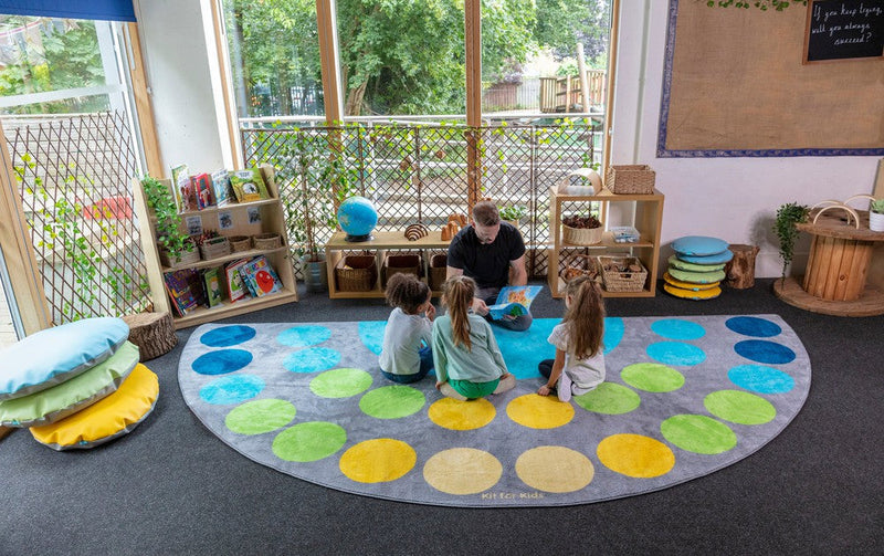 Lake Large Semi Circle Placement 4x2m Carpet, Learning SPACE