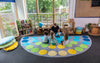 Lake Large Semi Circle Placement 4x2m Carpet-Corner & Semi-Circle, Kit For Kids, Mats & Rugs, Neutral Colour, Placement Carpets, Rugs, Wellbeing Furniture-Learning SPACE