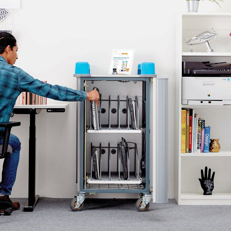 LapCabby 10 Device Vertical Mobile AC Charging Trolley, Learning SPACE