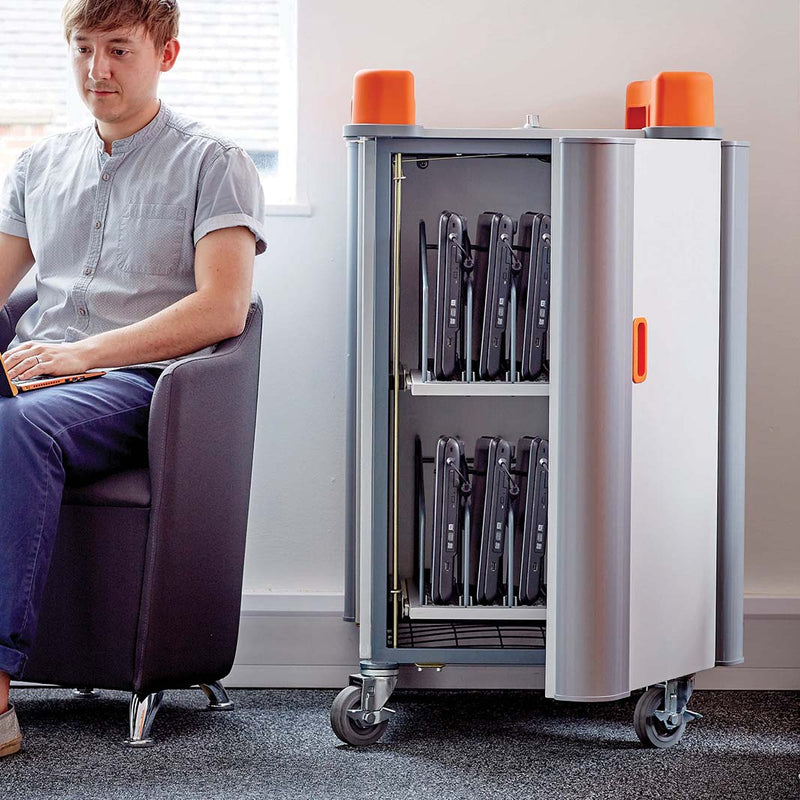 LapCabby 10 Device Vertical Mobile AC Charging Trolley, Learning SPACE