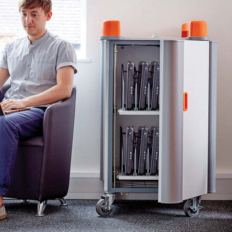 LapCabby 10 Device Vertical Mobile AC Charging Trolley, Learning SPACE