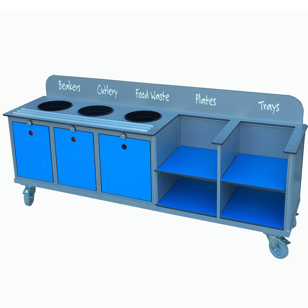 Large Aqua Smart Clearing Trolley-Catering & Clearing,Dropship,School Trolley,Trolleys-Learning SPACE