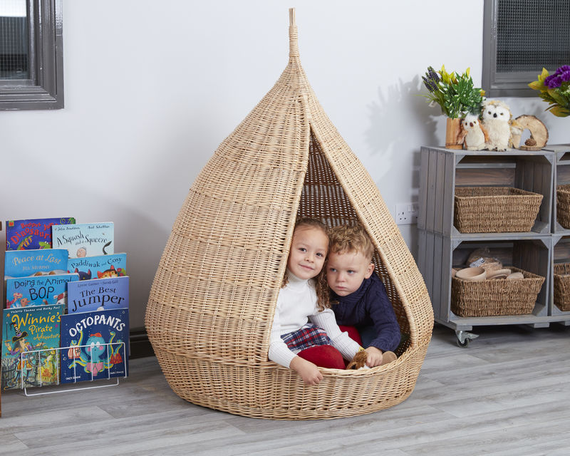 Large Cosy Indoor Reading Pod-Cosy Direct,Nooks dens & Reading Areas,Play Dens,pod,Reading Area,Reading Den,Sensory Dens,Wellbeing Furniture,Wicker & Willow Dens-Learning SPACE
