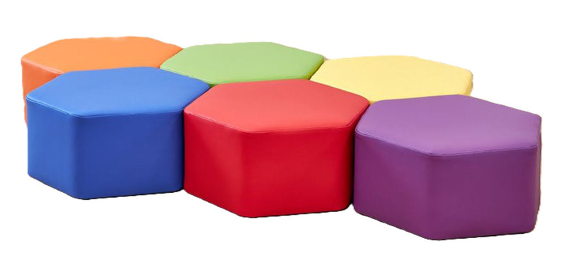 Large Hexagon Foam Seat, 250mm (Early Years) Set of 6 Learning SPACE