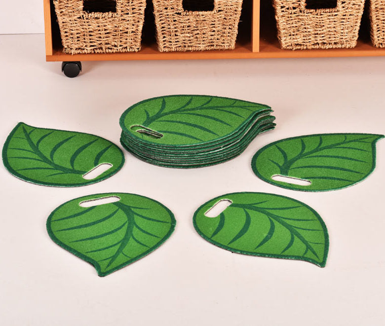 Leaf Sit Pads - Set of 16 - Communal Seating - Classroom Individual Mats, Learning SPACE