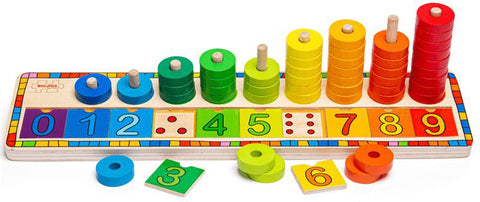 Learn to Count Wooden Puzzle-Bigjigs Toys,Counting Numbers & Colour,Dyscalculia,Early Years Maths,Gifts For 3-5 Years Old,Maths,Maths Toys,Neuro Diversity,Primary Maths,Stock-Learning SPACE