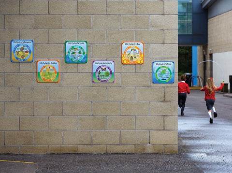 Life Cycles - Set of 8 Outdoor Signs-Calmer Classrooms,Classroom Displays,Early Science,Forest School & Outdoor Garden Equipment,Helps With,Inspirational Playgrounds,Playground Wall Art & Signs,Seasons,Spring,Stock,World & Nature-Learning SPACE