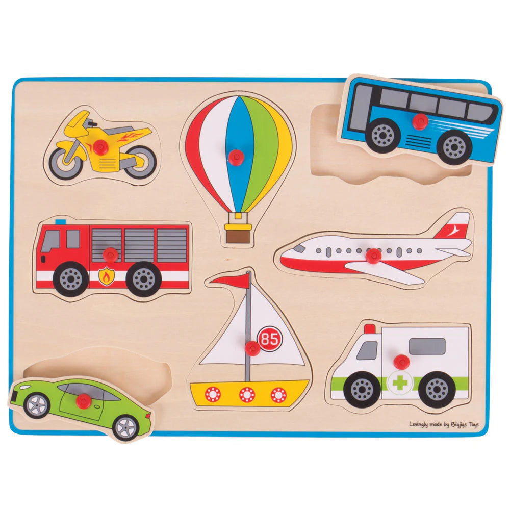 Lift Out Puzzle (Transport)-Bigjigs Toys,Cars & Transport,Games & Toys,SCOTEXCEL,Sound. Peg & Inset Puzzles,Wooden Toys-Learning SPACE