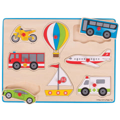 Lift Out Puzzle (Transport)-Bigjigs Toys,Cars & Transport,Games & Toys,SCOTEXCEL,Sound. Peg & Inset Puzzles,Wooden Toys-Learning SPACE