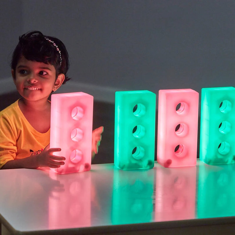 Light Up Glow Construction Bricks 12pk, Learning SPACE