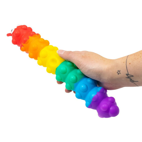Light Up Suction Push Popper Rainbow Caterpillar-Calming & Anxiety,Cause & Effect Toys,Early years Games & Toys,Fidget,Games & Toys,Push Popper,Stocking Stuffers,Tobar Toys,Toys for Anxiety-Learning SPACE