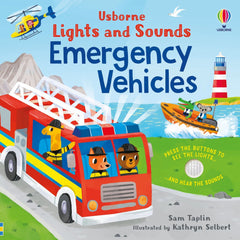 Lights and Sounds Emergency Vehicles Book-Baby Books & Posters,Cars & Transport,Early Years Books & Posters,Imaginative Play,Sound,Sound Books,Usborne Books-Learning SPACE