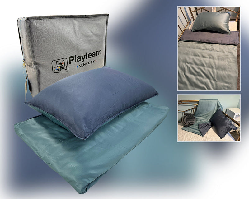 Lightweight Fabric Weighted Blanket - 3/4/5 kg (Grey/Green), Learning SPACE