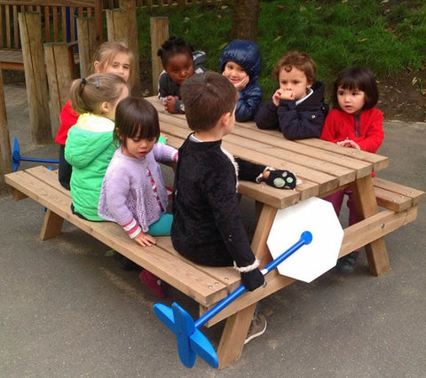 Long Picnic Bench Childs Height.-Children's Wooden Seating,Cosy Direct,Outdoor Seating,Picnic Table,Seating-Learning SPACE