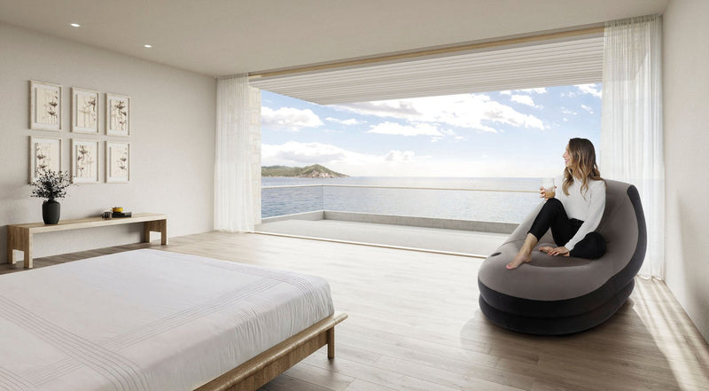 Loungin' Around Ultra Lounge with Ottoman - Grey
