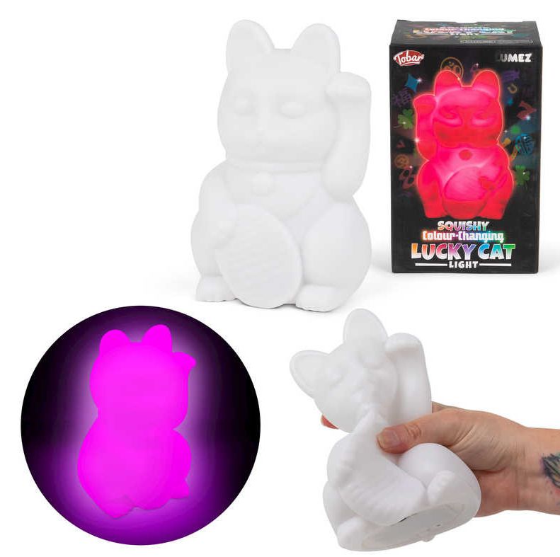 Lumez Squishy Colour Changing Lucky Cat Light, Learning SPACE