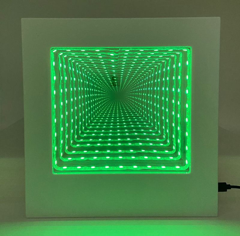 Lumina Colour Changing Square Tunnel Infinity Lamp, Learning SPACE