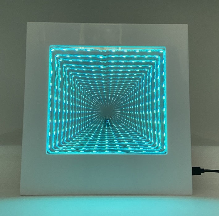 Lumina Colour Changing Square Tunnel Infinity Lamp, Learning SPACE