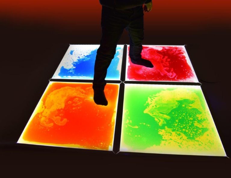 Lumina Light Up Sensory Floor Tile Kit (4 Tiles and 1 Adaptor), Learning SPACE