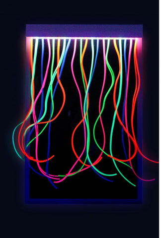 Lumina UV Mirror with Strands - 100 x 70-AllSensory, Helps With, Lumina, Rainbow Theme Sensory Room, Seasons, Sensory Mirrors, Sensory Seeking, Stock, UV Lights, UV Reactive-Learning SPACE