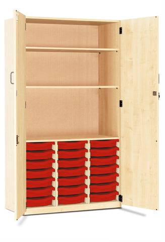 21 Single Tray Storage Cupboard-Cupboards, Cupboards With Doors, Storage, Storage Bins & Baskets, Trays, Wellbeing Furniture-Learning SPACE