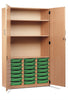 21 Single Tray Storage Cupboard-Cupboards, Cupboards With Doors, Storage, Storage Bins & Baskets, Trays, Wellbeing Furniture-Learning SPACE