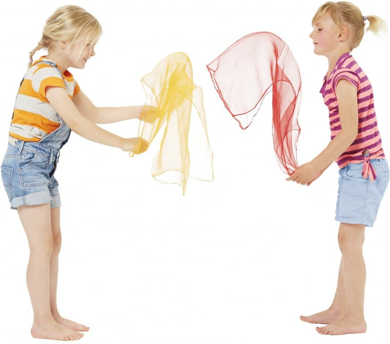 Magic Scarves - Set of 12 (4 Colours) Sensory Fabrics, Learning SPACE