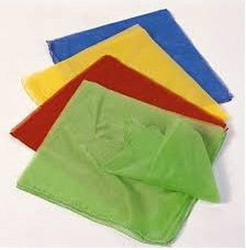Magic Scarves - Set of 12 (4 Colours) Sensory Fabrics, Learning SPACE