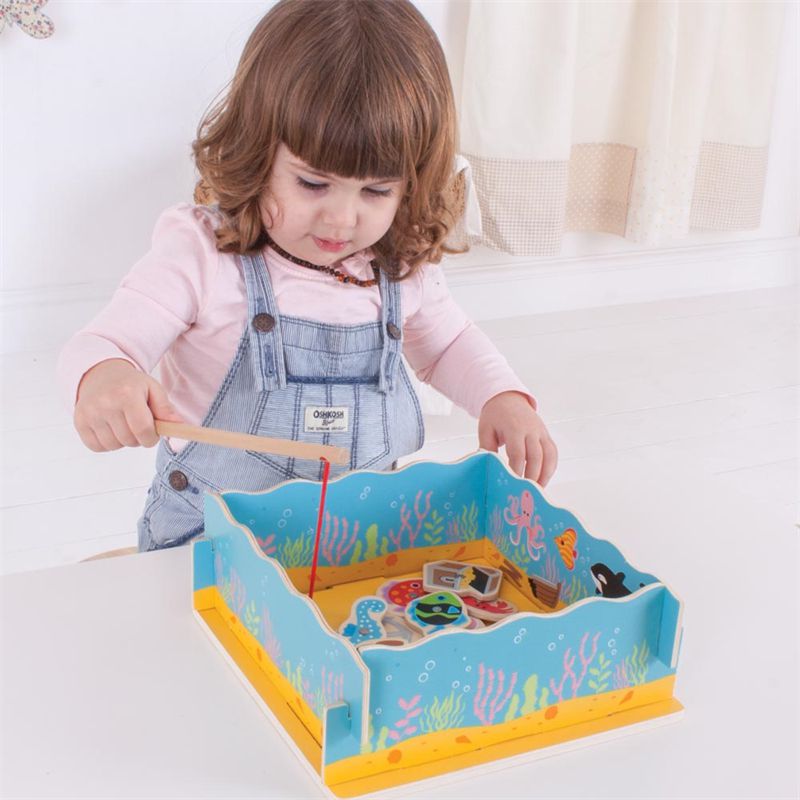 Magnetic Wooden Fishing Game with Base, Learning SPACE