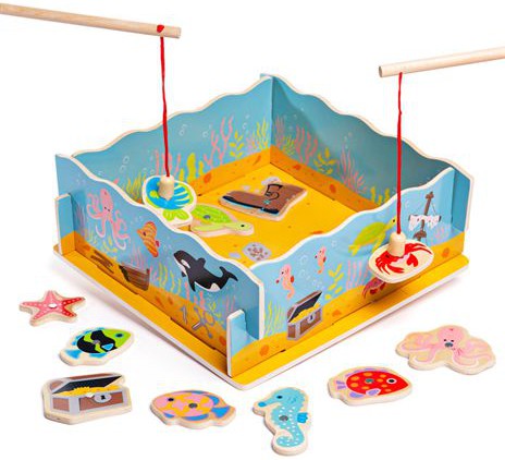 Magnetic Wooden Fishing Game with Base, Learning SPACE