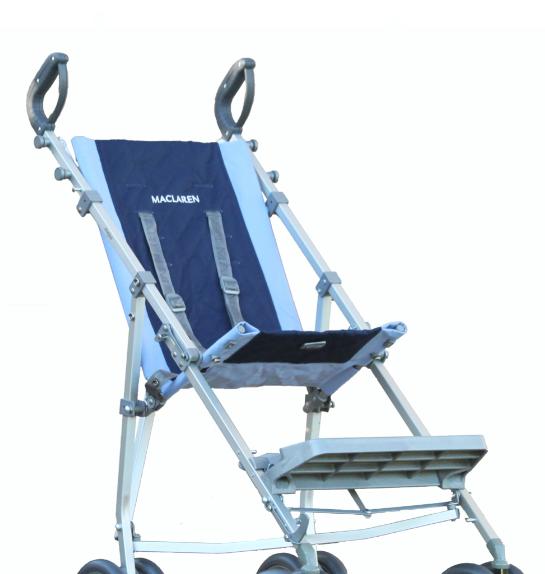 Major Elite Special Needs Pushchair, VAT Exempt Soft Blue/Navy Footplate Learning SPACE