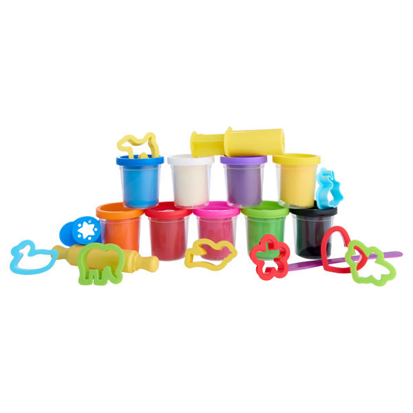 Maped Creativ Play Dough Set - 9 x 56g Pots & Accessories, Learning SPACE