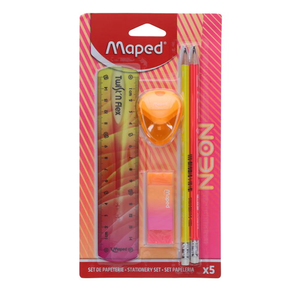 Maped Neon 5-Piece Stationery Kit, Learning SPACE