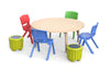 Maple Adjustable Tables Round Beige Legs-Classroom Table, Round, Table-YAM90BGL-Learning SPACE