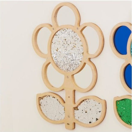 Mark Making Sequin Mirror and Daisy Frames, Sensory Room Walls, Learning SPACE