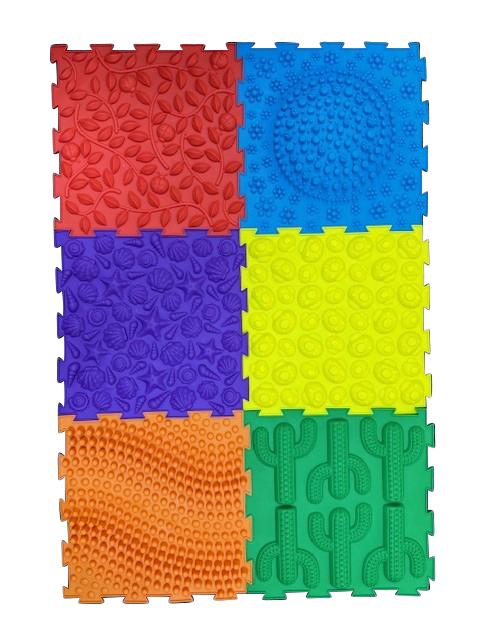 Massage Puzzle Floor Tiles - 6 Bright Colours, Learning SPACE