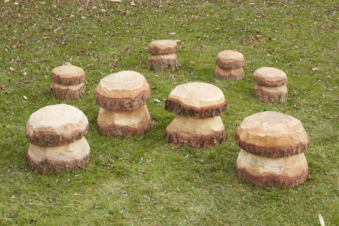Medium Mushrooms Seats (4Pk)-Children's Wooden Seating,Cosy Direct,Forest School & Outdoor Garden Equipment,Outdoor Seating,Seating-Learning SPACE