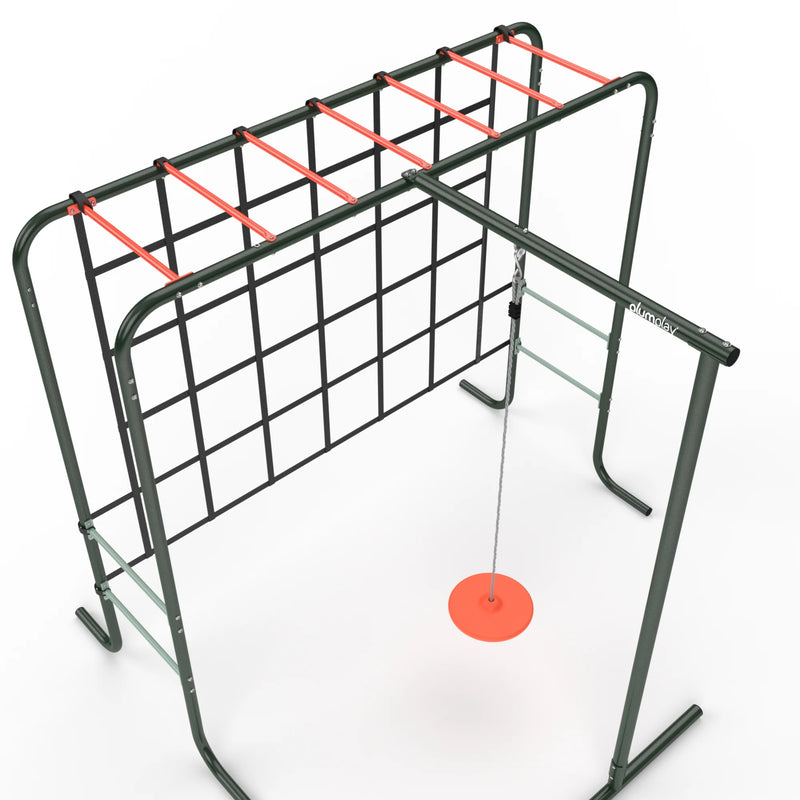 Metal Monkey Bars with Swing and Climbing Wall, Learning SPACE