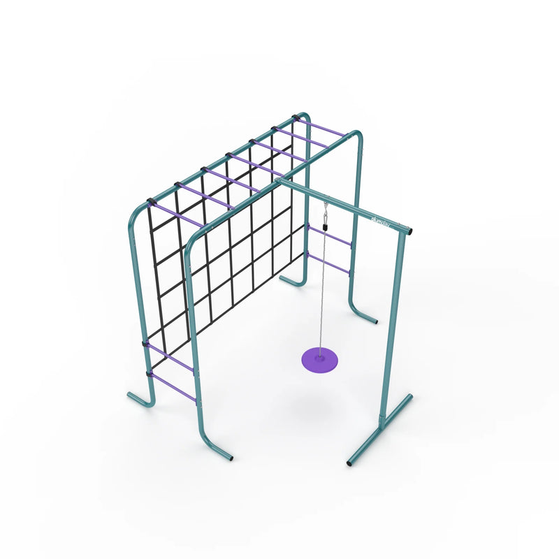 Metal Monkey Bars with Swing and Climbing Wall, Learning SPACE