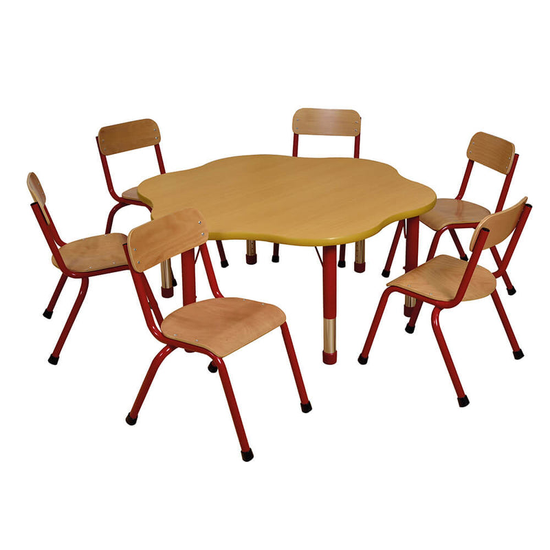 Milan Flower Table, Red Learning SPACE