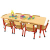 Milan Rectangular Tables - 6 or 8 Seater-Classroom Table,Furniture,Height Adjustable,Milan,Profile Education,Rectangular,Table,Wellbeing Furniture-Red-8 - Seater-KB4-ML533-05-Learning SPACE