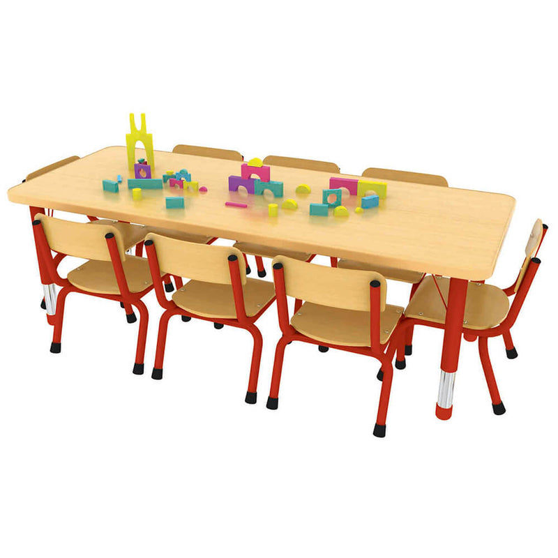 Milan Rectangular Tables - 6 or 8 Seater, Red 8 - Seater Learning SPACE